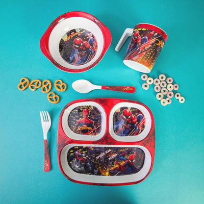 Spider Man Kids Dining Set – 5 Piece Melamine Set