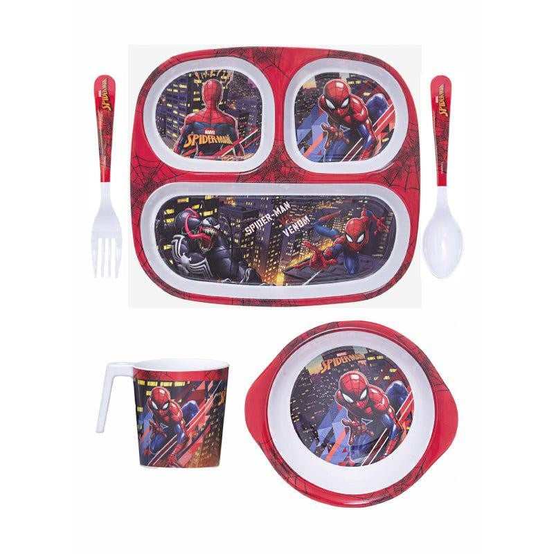 Spider Man Kids Dining Set – 5 Piece Melamine Set