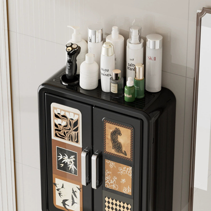 Vintage Style Double Door Wall Mounted Storage Box with Hooks