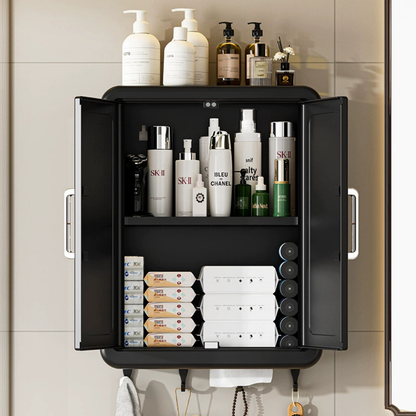 Vintage Style Double Door Wall Mounted Storage Box with Hooks