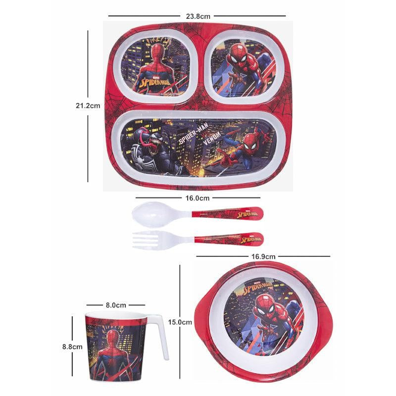 Spider Man Kids Dining Set – 5 Piece Melamine Set