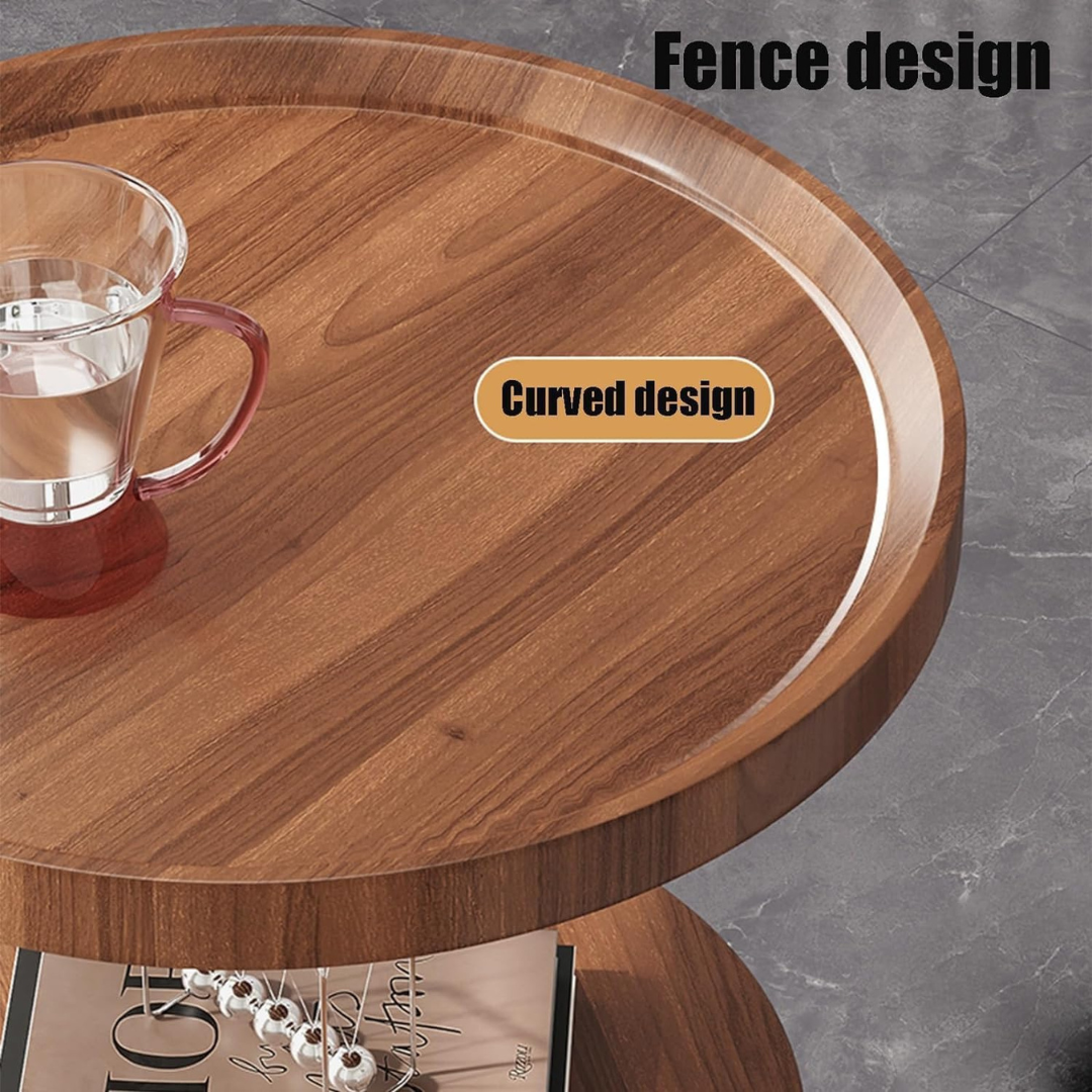 Sepia Circular Reclaimed Wood Side Table
