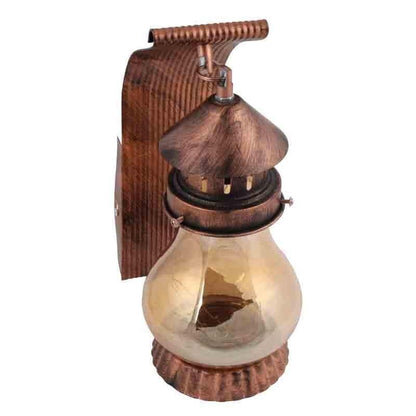 Modern Haveli Lantern Wall Lamp with Glass Shade