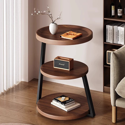 Sepia Circular Reclaimed Wood Side Table