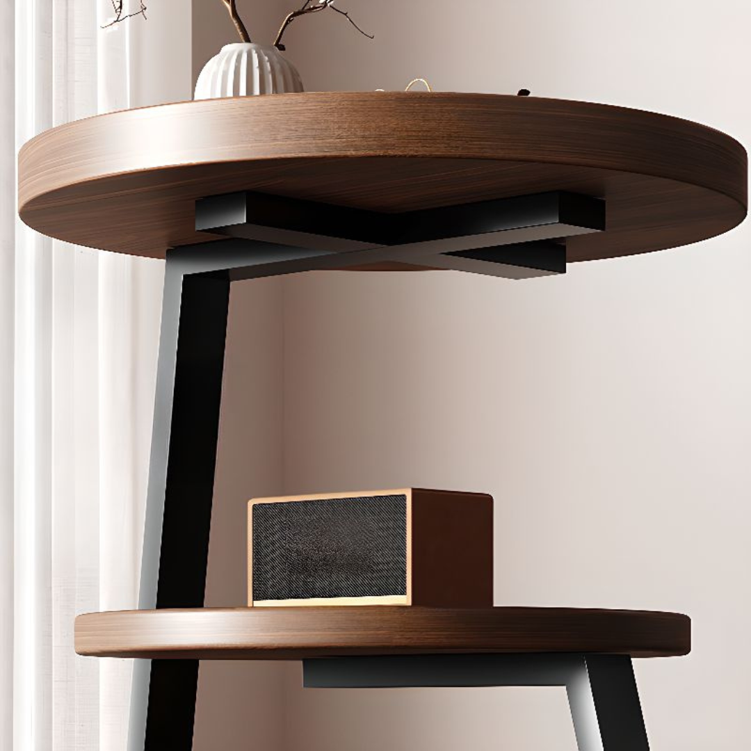 Sepia Circular Reclaimed Wood Side Table