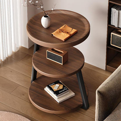 Sepia Circular Reclaimed Wood Side Table