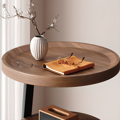 Sepia Circular Reclaimed Wood Side Table