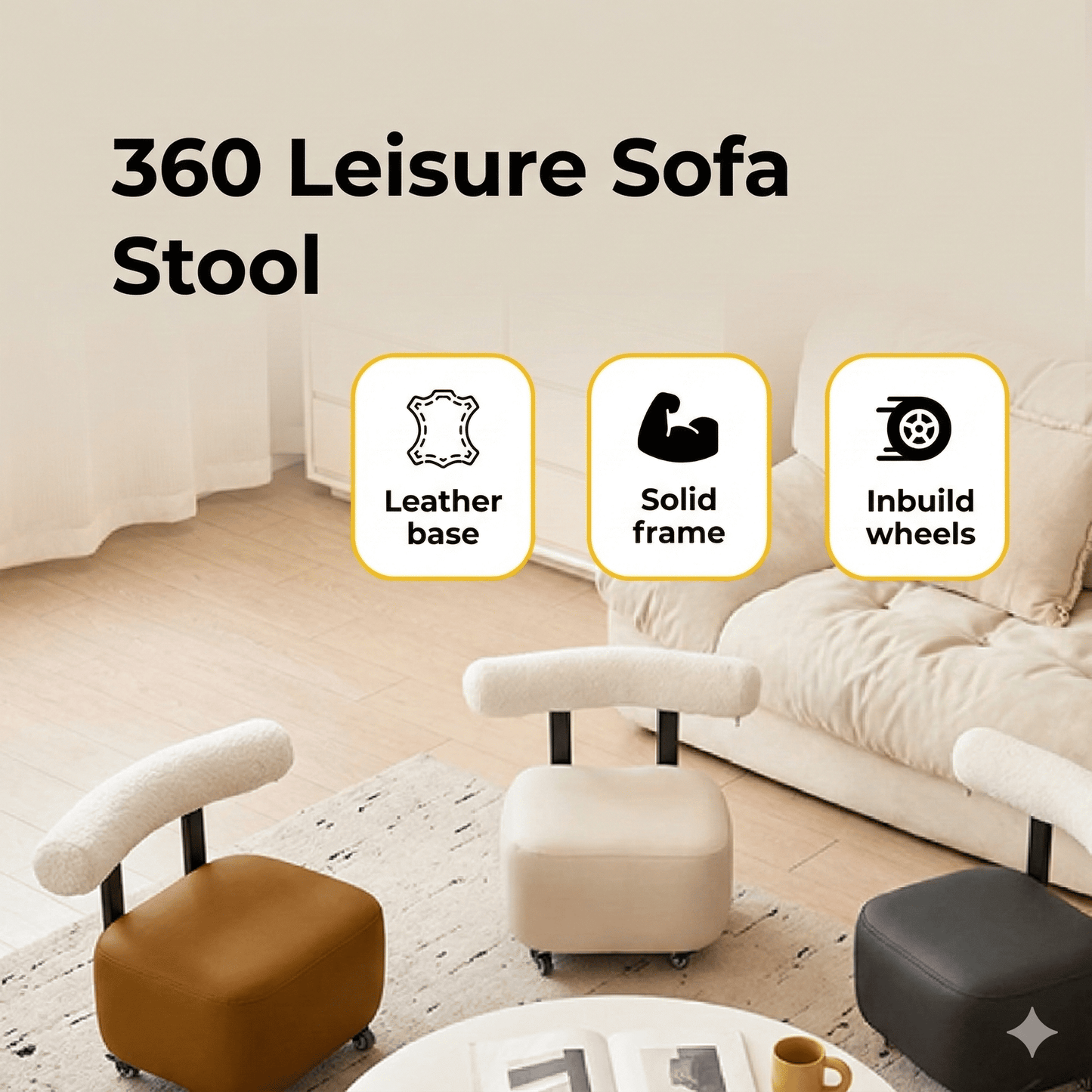 360° Rotating Contemporary Leisure Sofa Chair with Comfortable Backrest