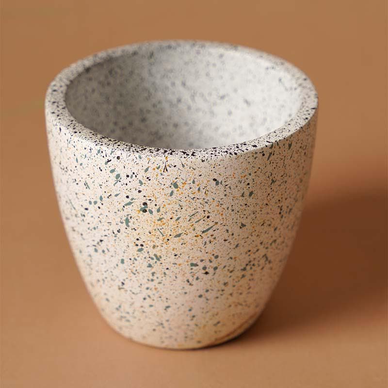 Speckled White Terracotta Pot for Indoor Plants