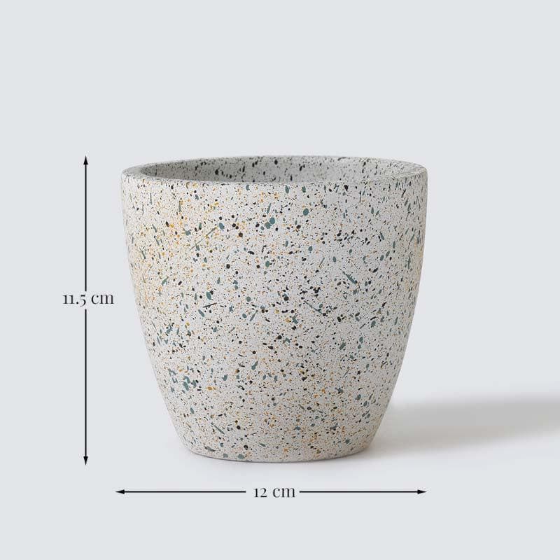 Speckled White Terracotta Pot for Indoor Plants